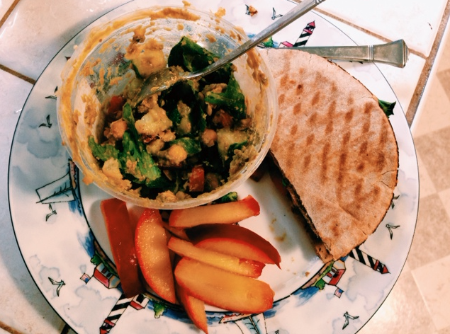 peach and chickpea sammy