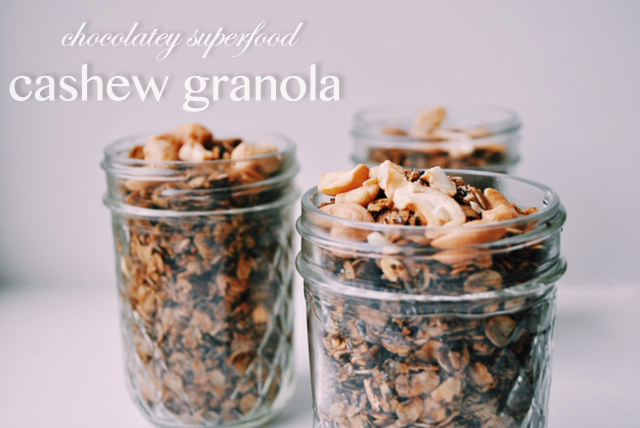 Chocolatey Superfood Cashew Granola | Vegan